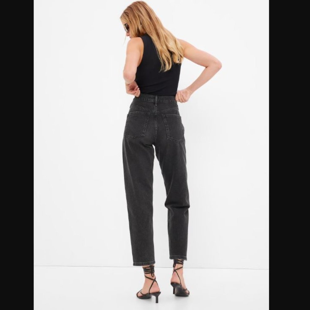 NWT GAP black barrel high rise jeans 26/2 S